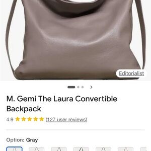 M. Gemi Taupe Convertible Backpack